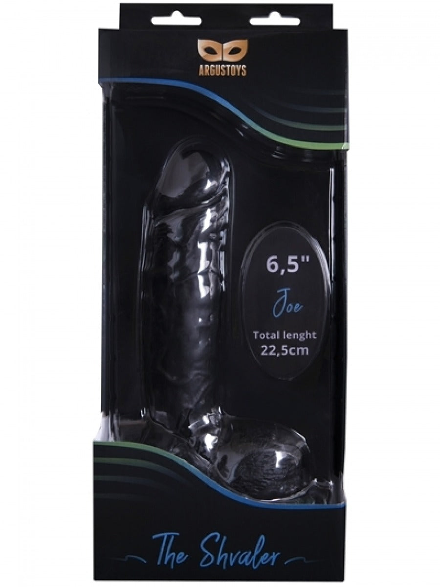 Argus Joe Black Realistic Dildo - AT 001040 - 22,5 cm / 6,5 inch -  Special skin material super soft - Strong attractive colour box
