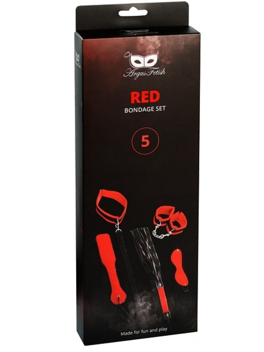 Argus Red Bondage Box - Complete Bdsm Set 5 Pcs - AF 001039
