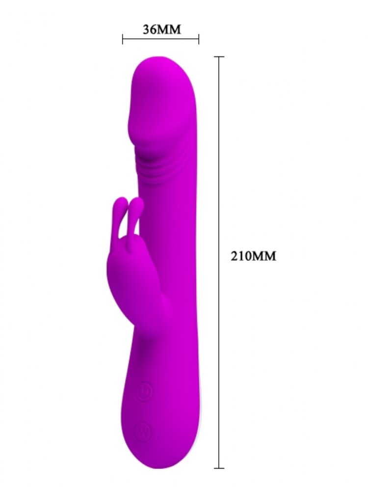 Argus Silicone G Spot & Clitoris Vibrator - 30 Speed - Pink - 21 cm dia 3,6 cm - AT 1005