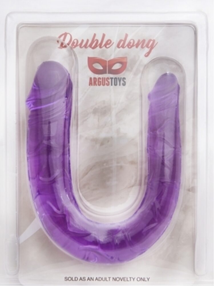 Argus Double Dildo 30 CM - Purple - Dia 3,4 cm - 2,2 cm - Packed in Strong Blister - AT 001127