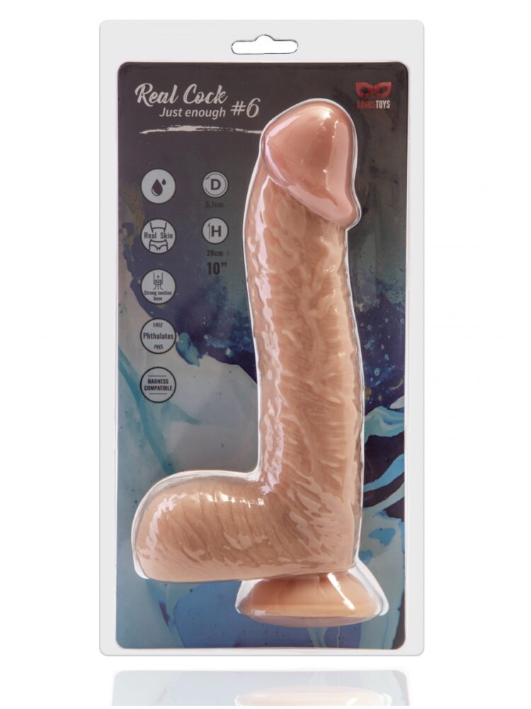 Argus Real Cock 6 Realistic Dildo with Balls and Suction Cup - Huge Size 28 cm - Dia 5,7 cm AT1070