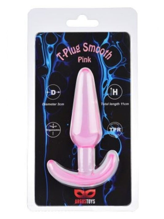 Argus Large T-Plug Smooth Pink - 11 Cm Packed in Strong Blister - AT 001098