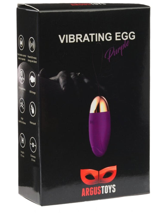 Argus Vibrating Egg Purple Rechargeable - 8 CM - 10 Speed - AT 001103