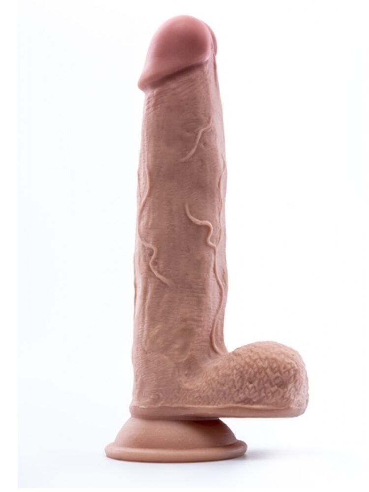 Argus Mr. Soft Pleasure 4 Double Layer Realistic Dildo with Balls and Suction Cup - 22,5 cm - Dia 4,7 cm AT1063