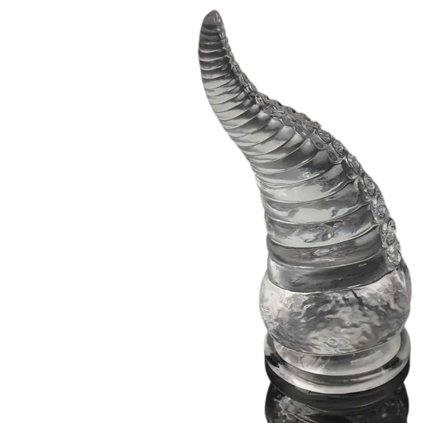 XXLtoys - Clear Curved Ribbed Fantasy Dildo – 16 cm with Suction Base