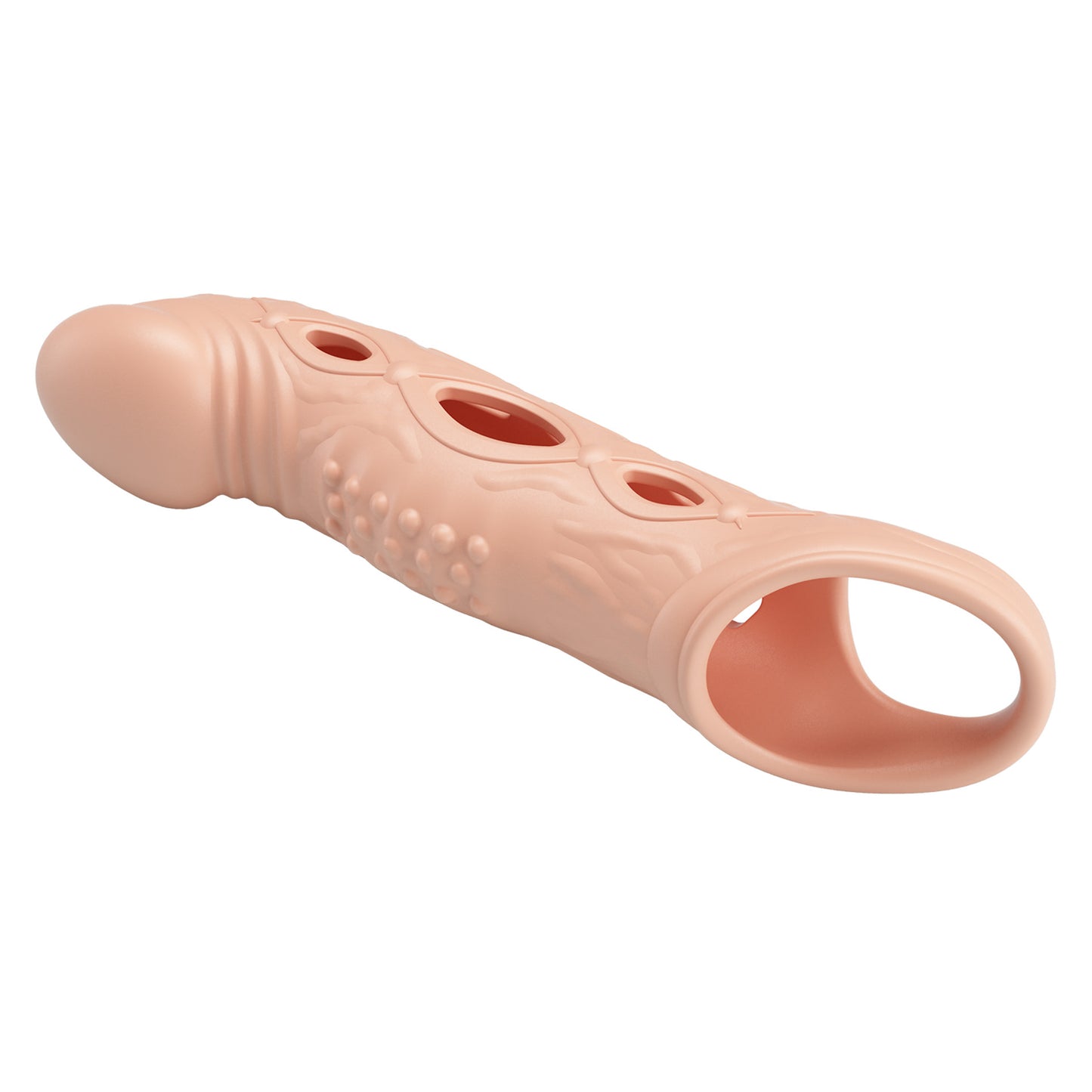 BI-026240Z - Pretty Love Brad Penis Sleeve – TPE Textured Extension Sleeve with Open Design