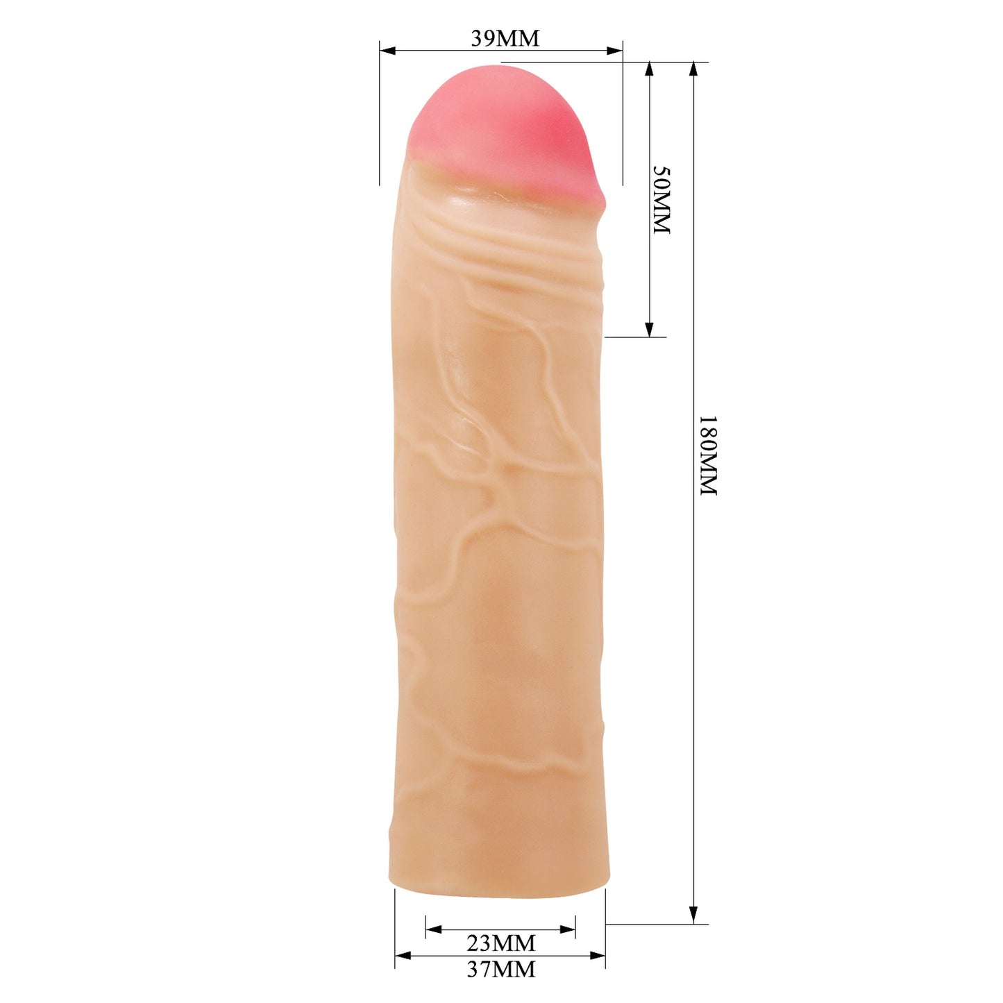 Baile - BI-026254 - Penis Sleeve Flesh 18 Cm Dia 3,8 Cm Inner Dia 3,7 Cm - Extender