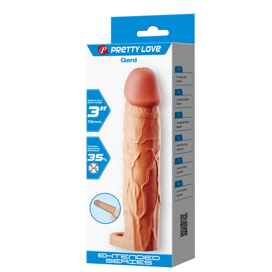 Pretty Love - BI-026258 - Gerd Penis Sleeve 19.5 cm – Penis Extension Sleeve Increase +7.6 cm