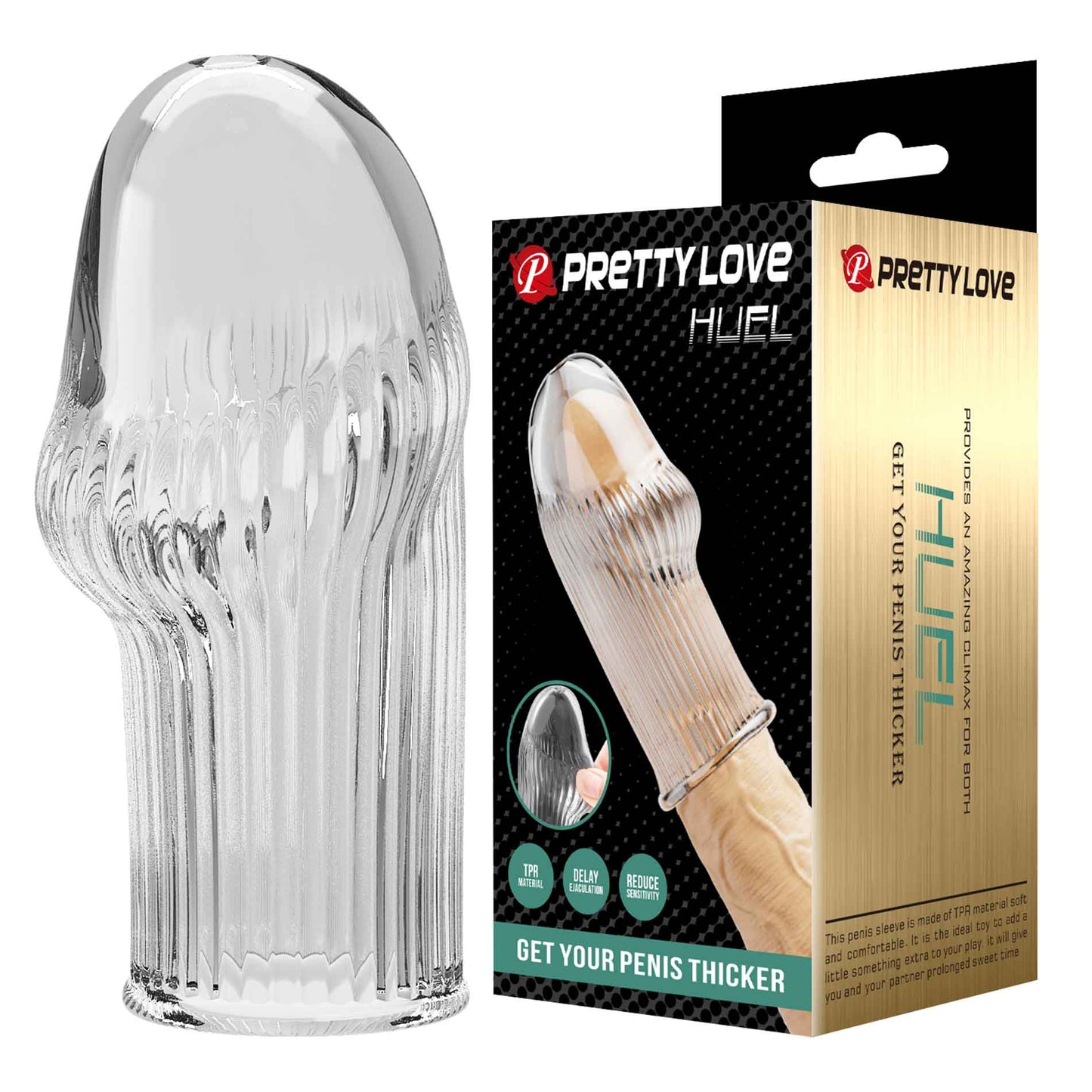 Pretty Love bi-026292m - Huel Penis Sleeve (Clear)