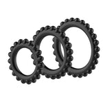 BAILE bi-210143 - TITAN Silicone Cock Ring Set – 3 Sizes (S/M/L) – Black – Waterproof