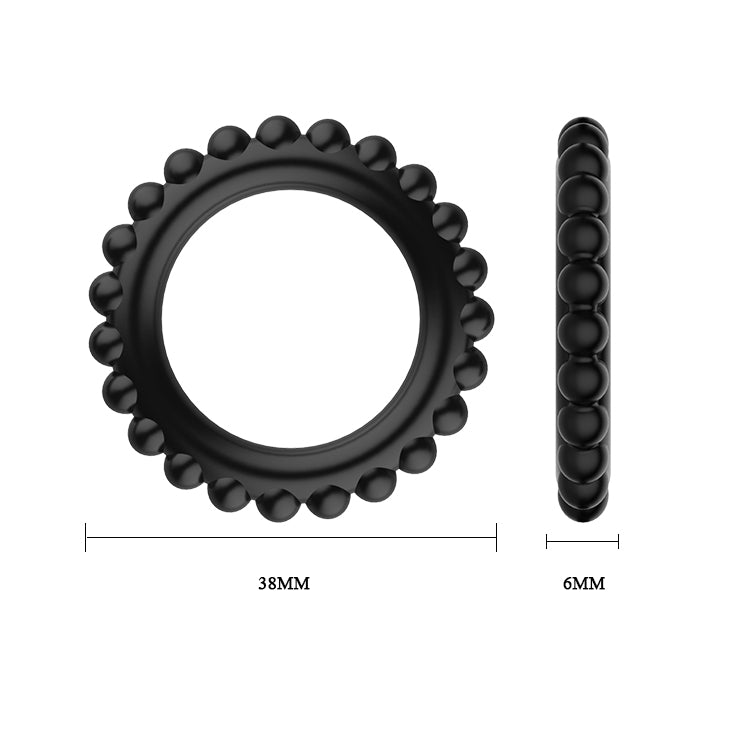 BAILE bi-210143 - TITAN Silicone Cock Ring Set – 3 Sizes (S/M/L) – Black – Waterproof