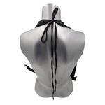 Kinky Glossy Black Halter Top With Open Back
