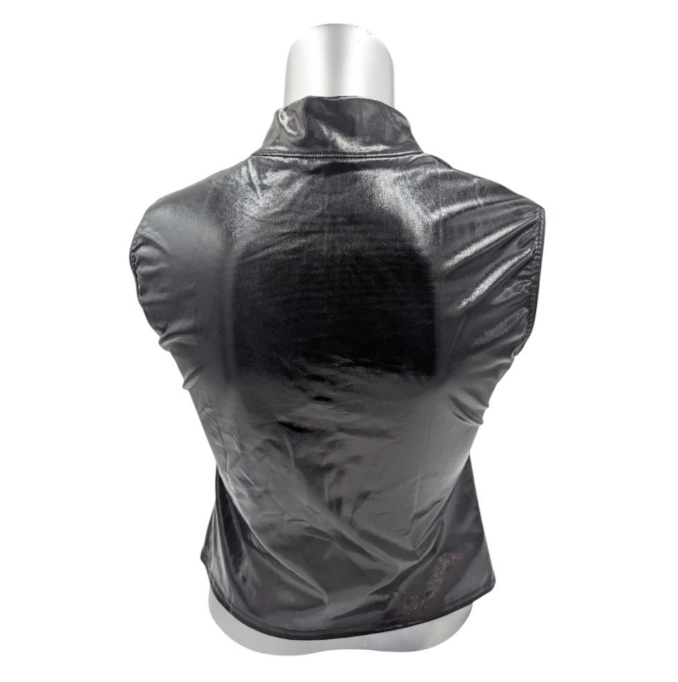 Glossy Black Kinky Bodywarmer Wth Zipper