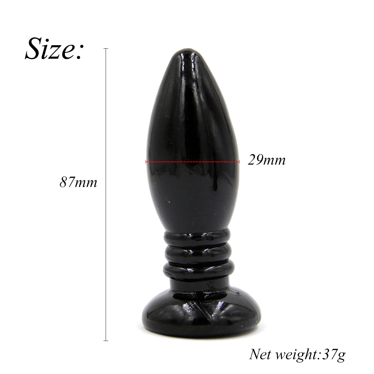 Power Escorts - BR118 - Rocket Drill 3,4'' - Anal Plug - 8,7 CM - Black