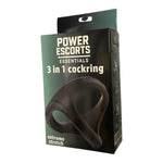 Power Escorts - BR185 - 3 In 1 Cockring - Super Flexible - Colour box