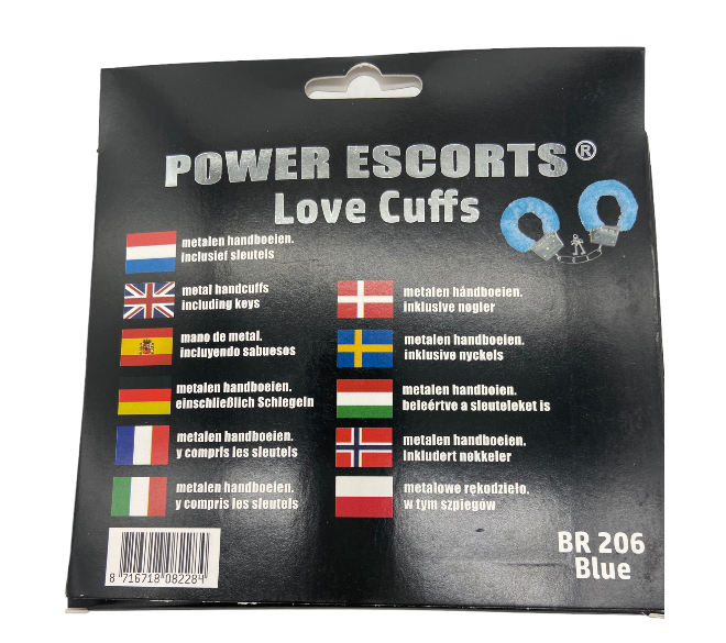 Power Escorts - BR206 Blue Soft Furry Hand cuffs