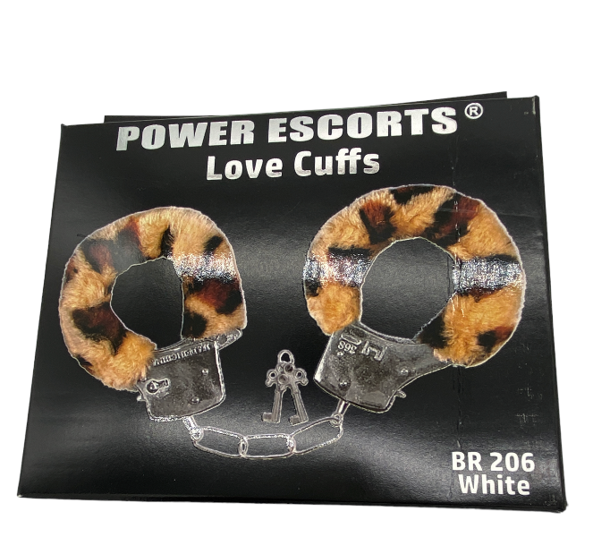 Power Escorts - BR206 Leopard Furry Hand cuffs Leopard