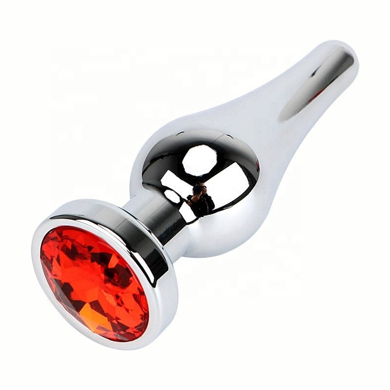 Power Escorts - BR213 Sred - Diamond King Small Butt plug Red Stone - Length 9,5cm - dia: 3cm
