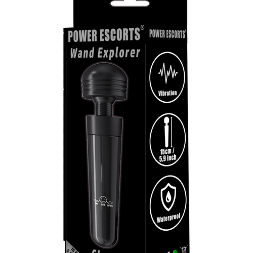 Power Escorts - BR271 Black - Wand Explorer Chanti Wand Massager - 15  CM