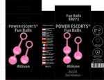 Power Escorts - BR273 - Funballs Allison - Duo Kegal Balls - Silicone - Pink