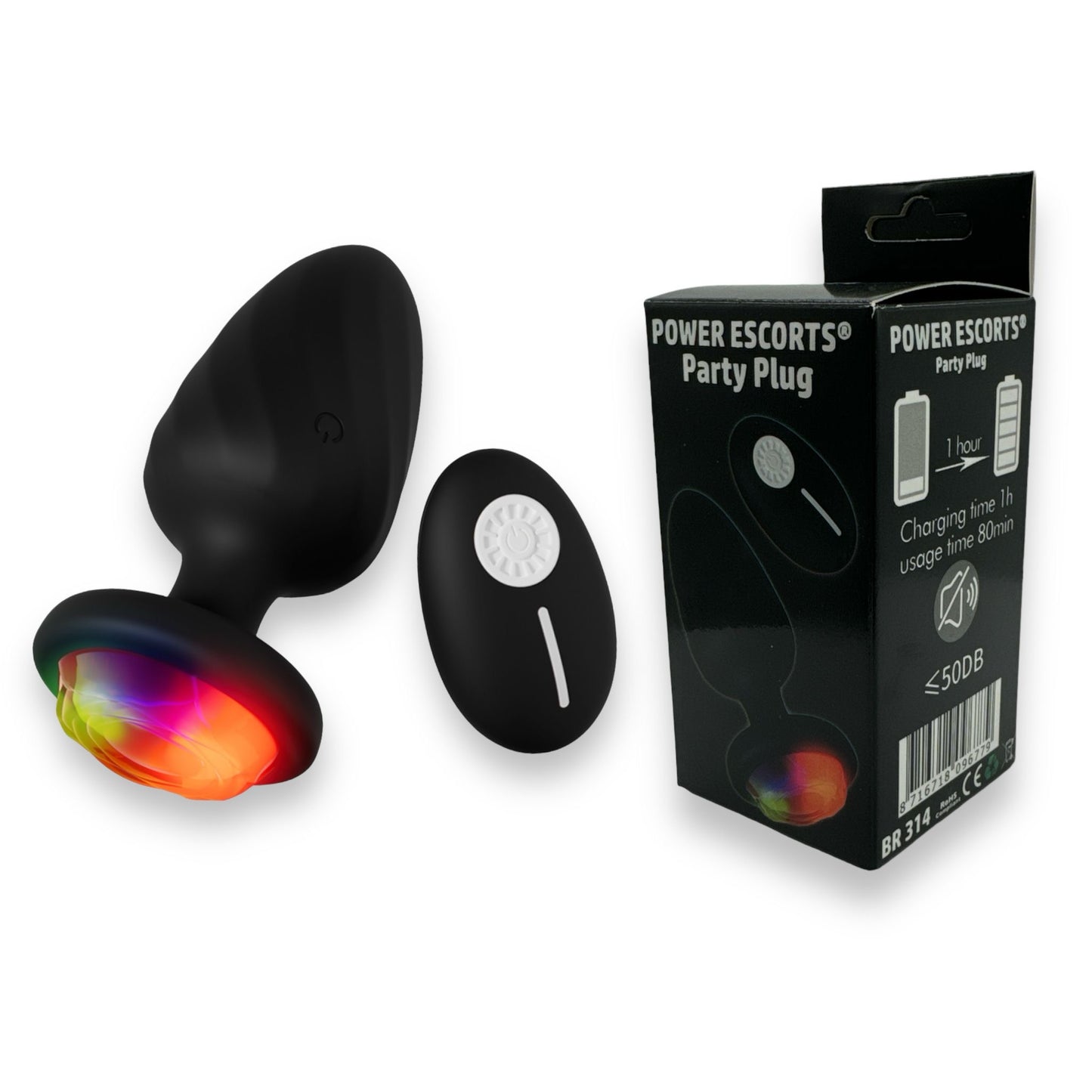 Power Escorts - BR314 - Party Plug -  Remote Plug USB Rechargeable - 10 Functions
