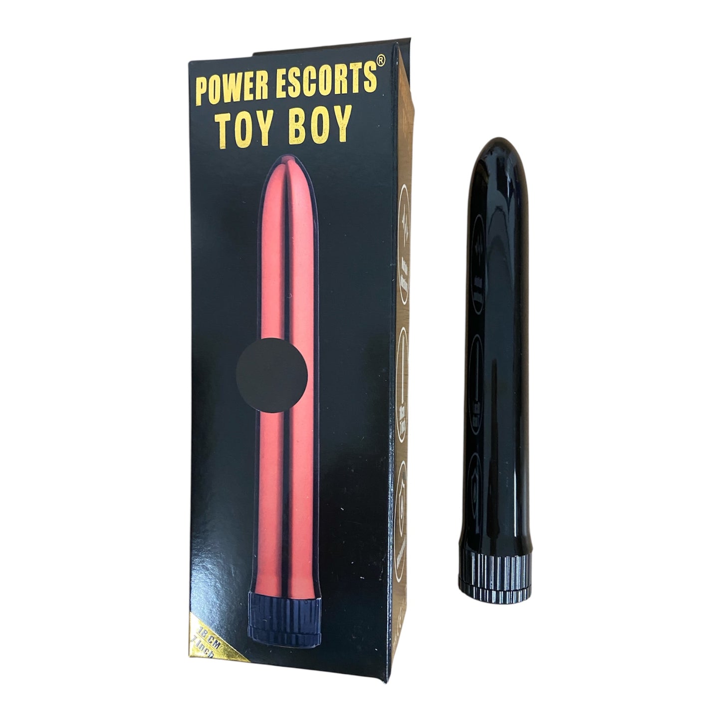 Power Escorts Toy Boy Classic Vibrator - 18 CM - Black