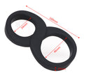 Power Escorts - BR64 - Locked Up Duo Cockring  for Cock & Balls - Silicone - Black