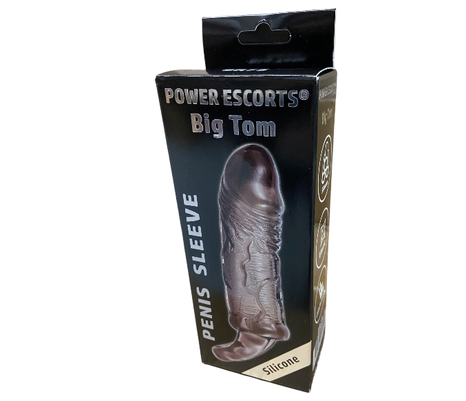 Power Escorts BR75 Big Tom Penis Sleeve - Size 11,5 × 3,3 CM - Black