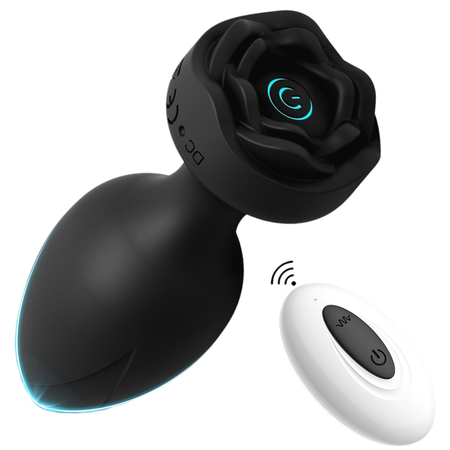 Power Escorts - BR313 - Princess Plug -  Remote Rose Design Plug - USB Rechargeable - 10 Functions - Two Colors