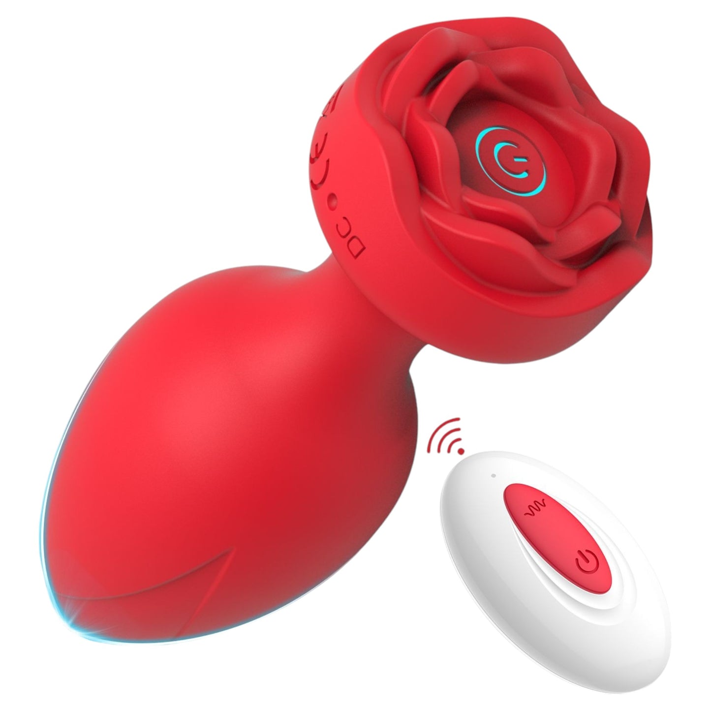 Power Escorts - BR313 - Princess Plug -  Remote Rose Design Plug - USB Rechargeable - 10 Functions - Two Colors