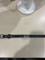Luxury Collar Black with Stones Name GEIL - BDSM - Heavy Quality