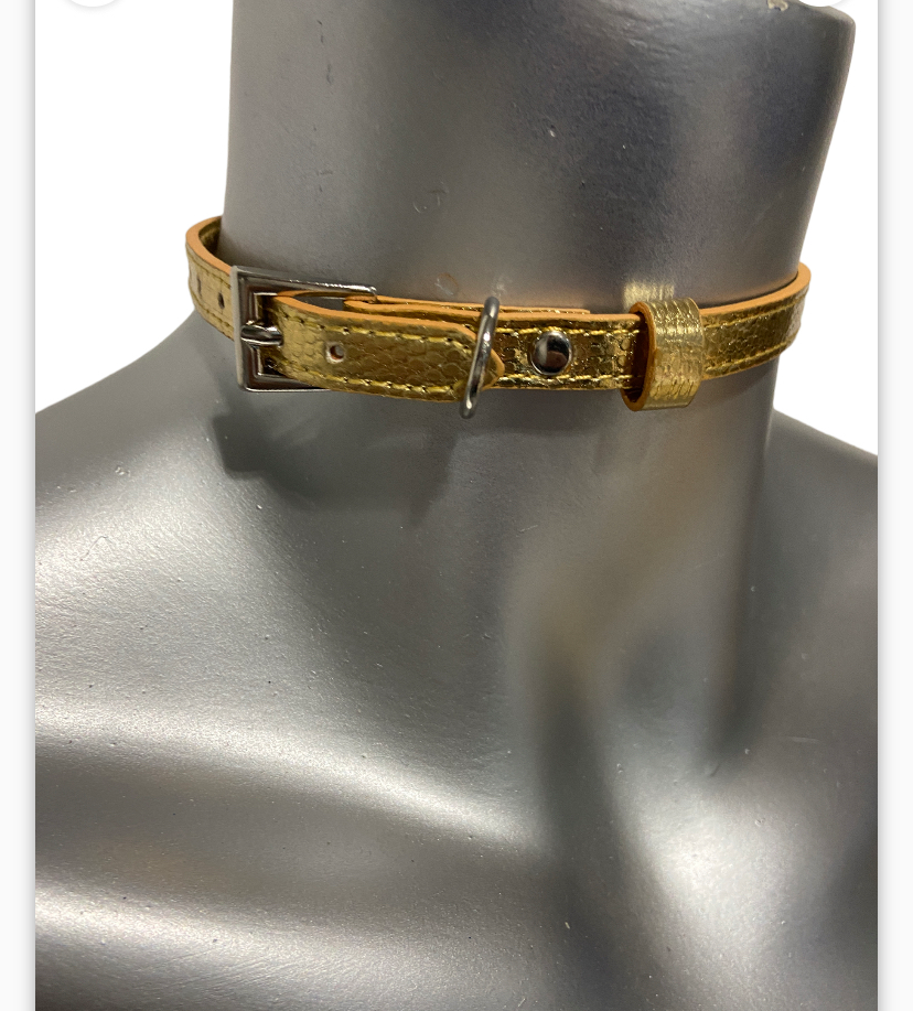 Luxury Collar Gold with Stones Name HOT - BDSM - Heavy Quality