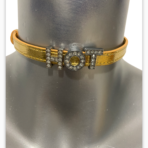 Luxury Collar Gold with Stones Name HOT - BDSM - Heavy Quality