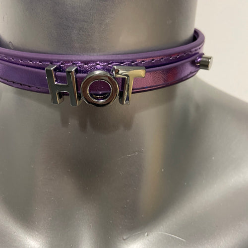 Luxury Collar Purple with Name HOT - BDSM - Heavy Quality