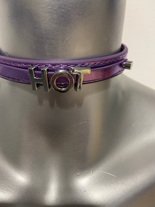 Luxury Collar Purple with Name HOT - BDSM - Heavy Quality