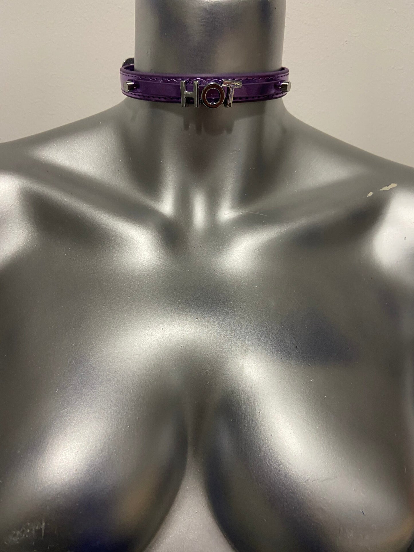 Luxury Collar Purple with Name HOT - BDSM - Heavy Quality