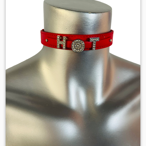 Luxury Collar Red with Name SLUT - BDSM - Heavy Quality