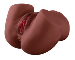 Pussy & Ass Masturbator – 2.8 kg Brown Heavy Dual Entry Realistic Masturbator – Premium Adult Body Toy