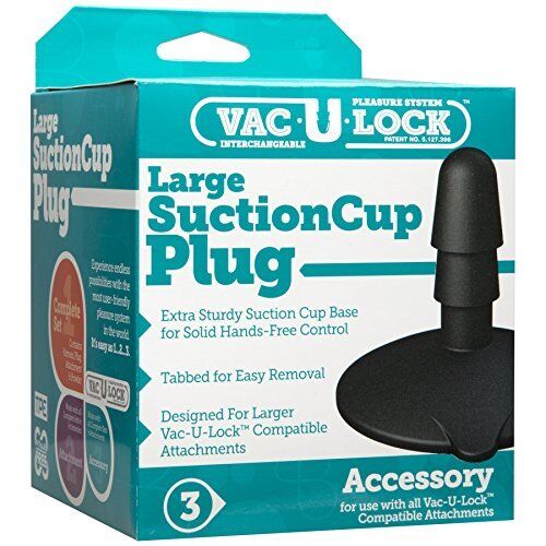 Doc Johnson Large SuctionCup Plug - Black - 1010-10-BX
