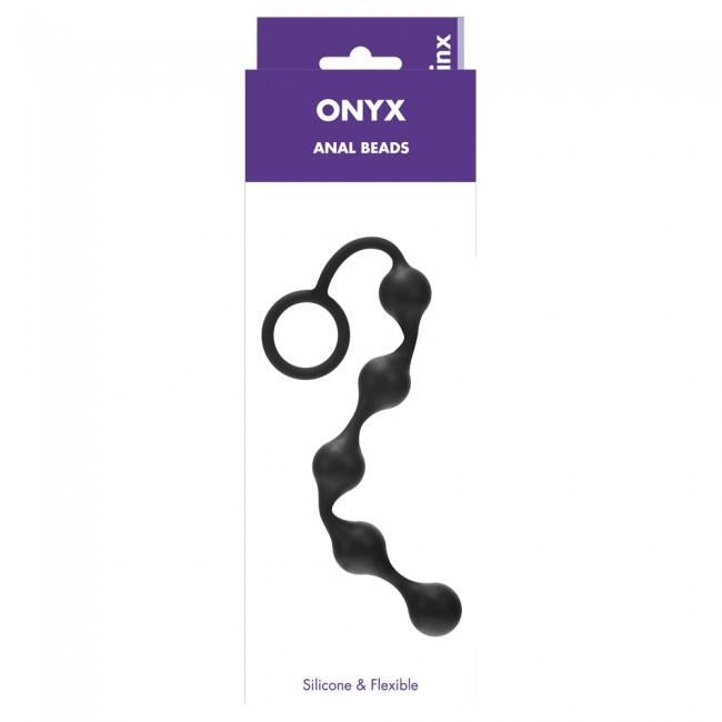 Bossoftoys - 5-00241 - Onyx anal beads - Onyx Silicone Anal Beads - Black - 20,5 cm - abs