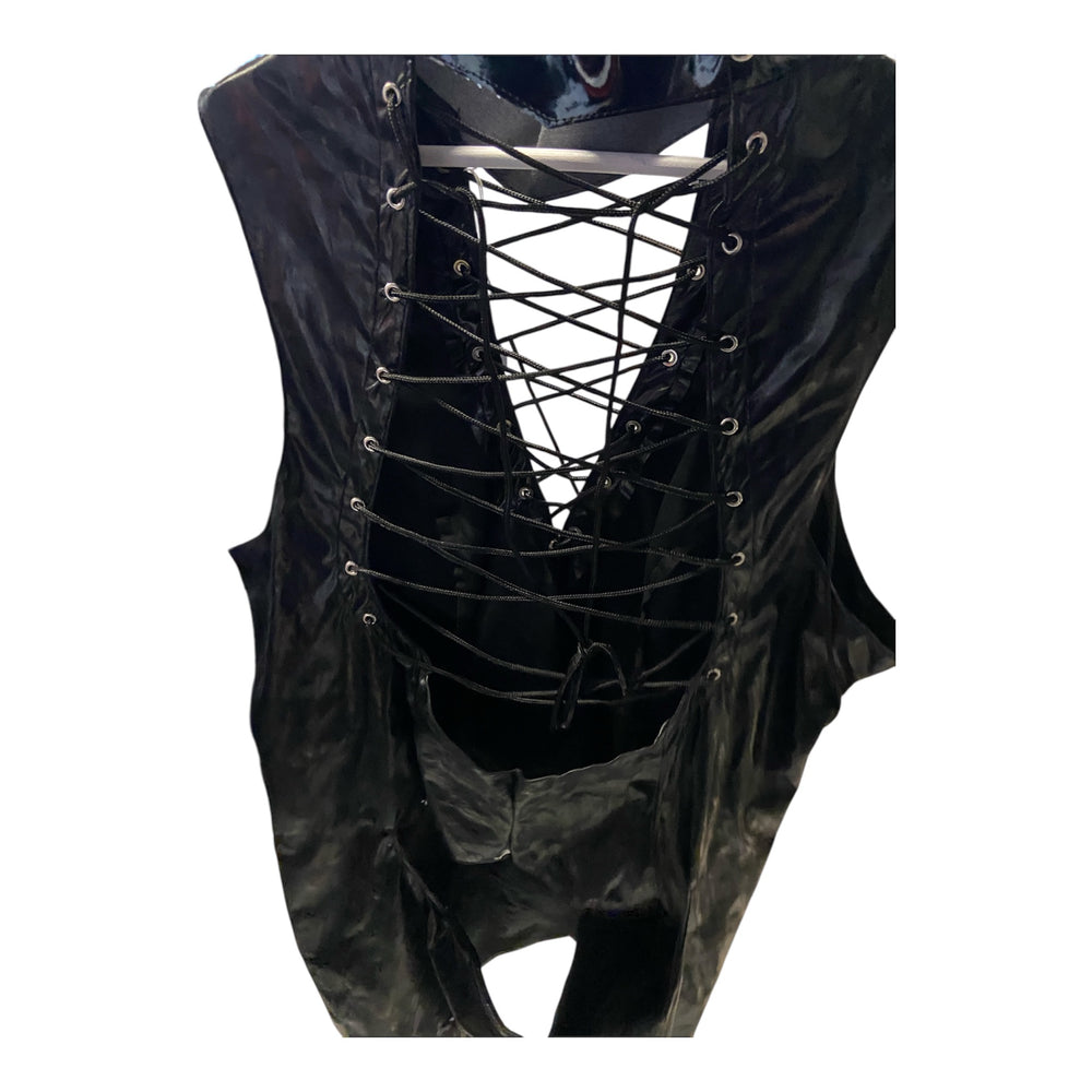 Black Wetlook Dress - Sleeveless - Size XXL