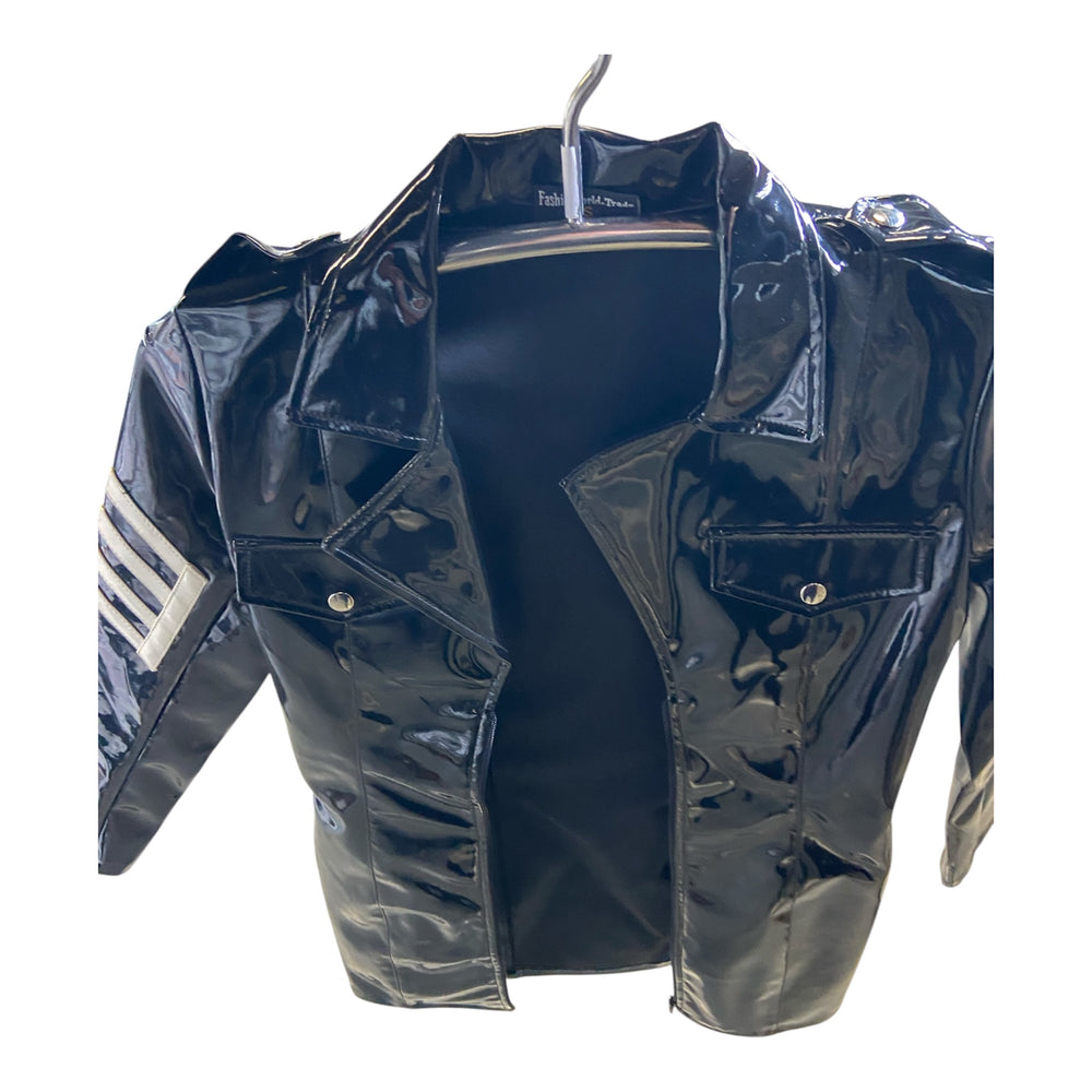 Fashion World Short Shiny Black Jacket – Size S