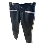Fashion World Black trendy leather-look pants with white accents Sizes 78 / 106 / 110