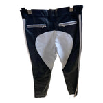 Fashion World Black trendy leather-look pants with white accents Sizes 78 / 106 / 110