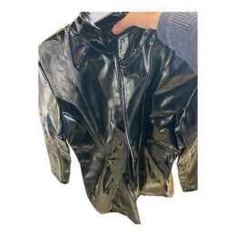 Fashionworld Wetlook Black short Coat with Zipper  Size L