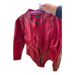 Fashionworld - Wetlook Red Body With down Zipper Sizes S & L