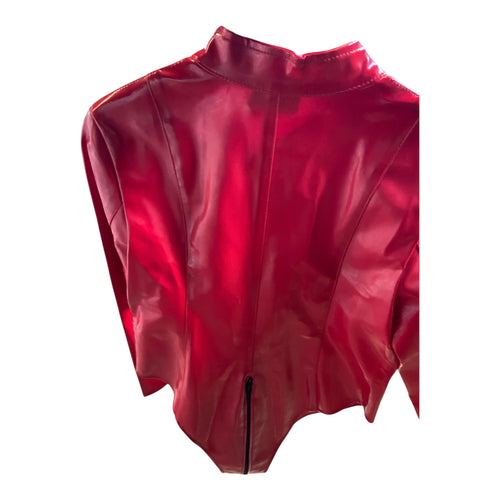 Fashionworld - Wetlook Red Body With down Zipper Sizes S & L
