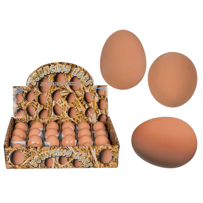 Bouncing ball, Egg, ca. 5.5 cm, 24 pcs. per display