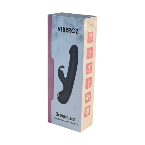 Viberoz - VB-033 - DreamLust Thrusting Rabbit Vibrator – 9 Thrusting Modes, Dual Stimulation & Rechargeable