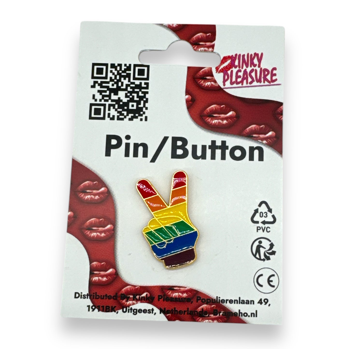 Kinky Pleasure - KPB033 - Badge / Pin - Hands Peace - 3,3x2,0cm